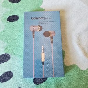 Betron Earbud Headphones - Gold and Black
